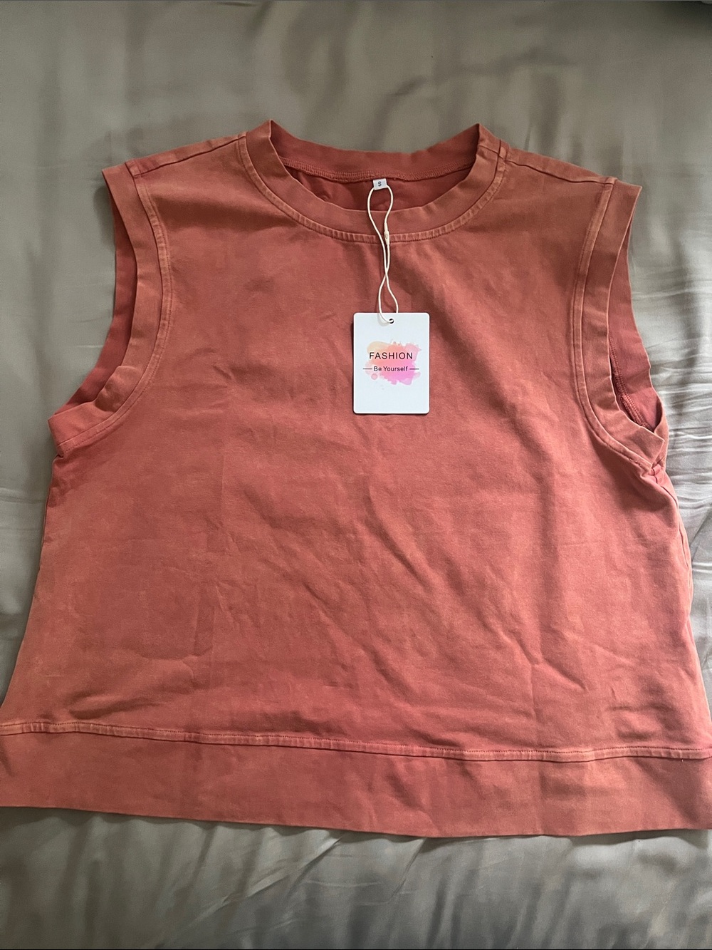 Women’s Cotton Tank Top & Skort Set - Brick Red - XS/S - Picture 2 of 7